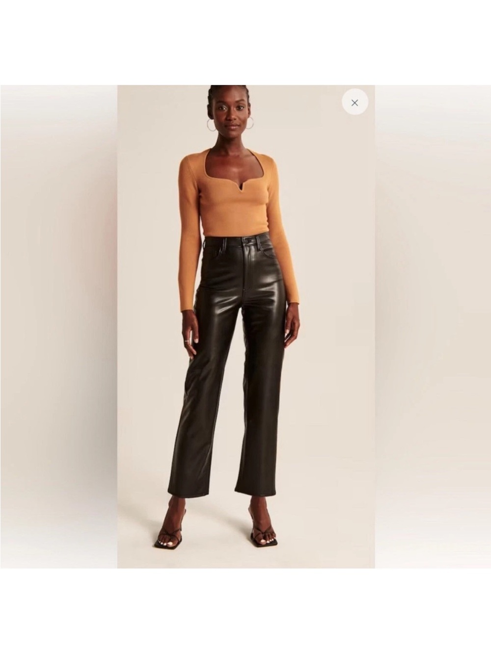 Abercrombie & Fitch Black Faux Leather Straight Leg Pants - 25 / 0L
